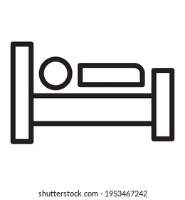Bed hospital Vector Icon that can be easily modified or edit