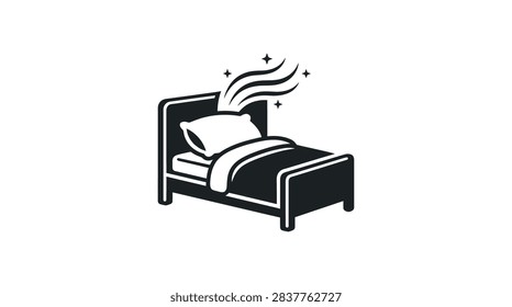 Bed with hot steam rising