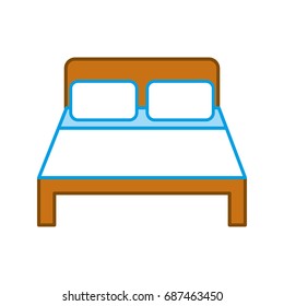 bed hotel isolated icon