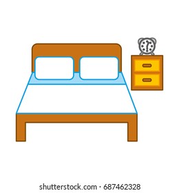 bed hotel with nightstand