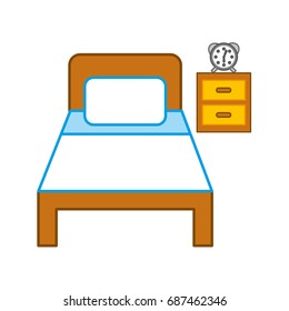 bed hotel with nightstand