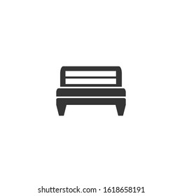 Bed hotel room Icon vector sign isolated for graphic and web design. Double bed symbol template color editable on white background
