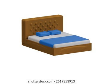 Icono de cama Ilustración 3D Render
