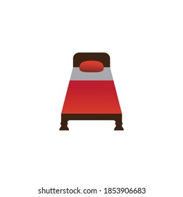 Bed icon, bedroom template. Vector illustration