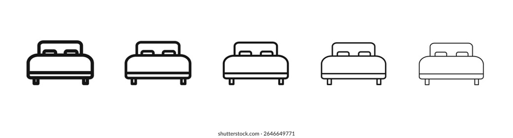 Bed icon black and white vector sign