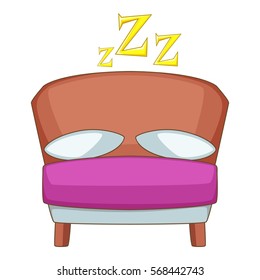 Bed icon. Cartoon illustration of bed vector icon for web