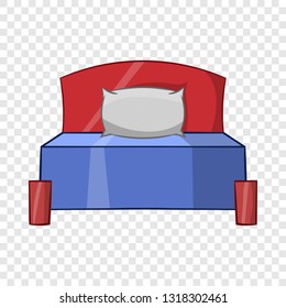 Bed icon in cartoon style isolated on background for any web design 