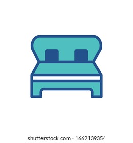 bed icon design, flat style icon collection
