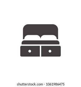 bed icon design with glyph style. furniture collection series. vector illustration.