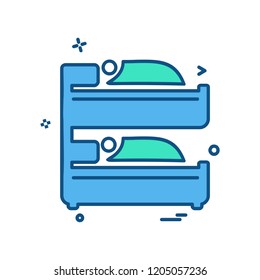 Bed icon design vector 