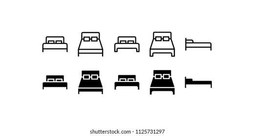 Bed Icon Design Vector Symbol Bedroom Hotel