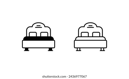 Diseño de icono de cama con fondo blanco ilustración de stock
