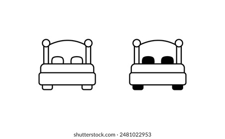 Bed icon design with white background stock illustration