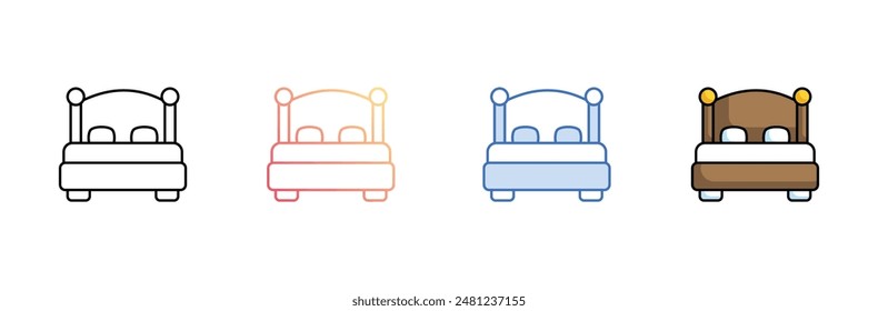 Bed icon design with white background stock illustration