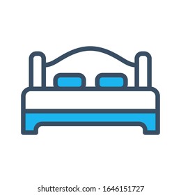 Bed icon designed in filled line style