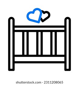 Bed icon duocolor blue style valentine illustration vector element and symbol perfect.