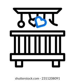 Bed icon duocolor blue style valentine illustration vector element and symbol perfect.