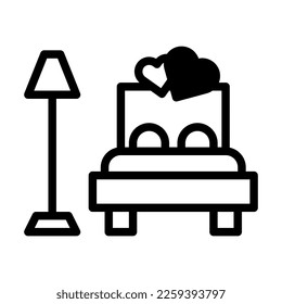 bed icon duotone black style valentine illustration vector element and symbol perfect. Icon sign from modern collection for web.