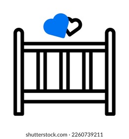 bed icon duotone blue style valentine illustration vector element and symbol perfect. Icon sign from modern collection for web.