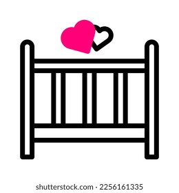 bed icon duotone red style valentine illustration vector element and symbol perfect. Icon sign from modern collection for web.