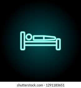 bed icon. Elements of Navigation in neon style icons. Simple icon for websites, web design, mobile app, info graphics