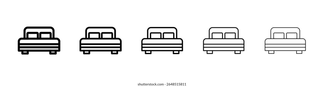 Bed icon filled flat sign concept for web design.