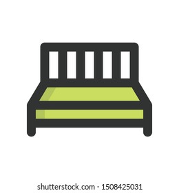 bed icon in filled outline style