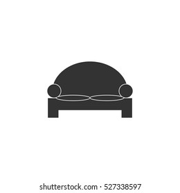 Bed icon flat. Illustration isolated vector sign symbol