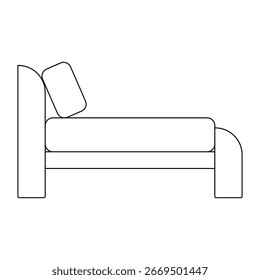 Bed icon flat line symbol Vector illustration.