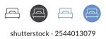 Bed icon Flat set in black and white color