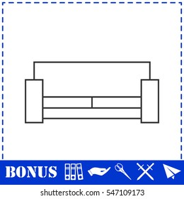 Bed icon flat. Simple vector symbol and bonus icon