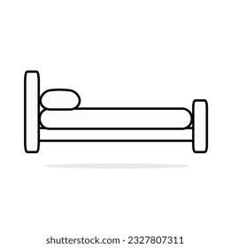 Bed icon. Furniture bedroom.  Vector illustration.