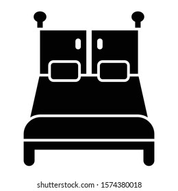 bed icon glyph vector design