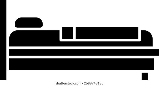 Ilustración vectorial de glifo de icono de cama