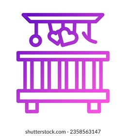 Bed icon gradient purple pink style valentine illustration vector element and symbol perfect.