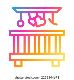 bed icon gradient style valentine illustration vector element and symbol perfect. Icon sign from modern collection for web.