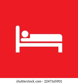 Bed icon, graphic resource template, vector illustration.