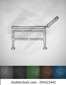 bed icon. Hand drawn vector illustration. Chalkboard Design