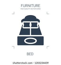 bed icon. high quality filled bed icon on white background. from furniture collection flat trendy vector bed symbol. use for web and mobile