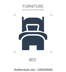 bed icon. high quality filled bed icon on white background. from furniture collection flat trendy vector bed symbol. use for web and mobile