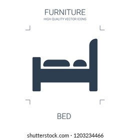 bed icon. high quality filled bed icon on white background. from furniture collection flat trendy vector bed symbol. use for web and mobile