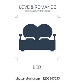 bed icon. high quality filled bed icon on white background. from love romance collection flat trendy vector bed symbol. use for web and mobile