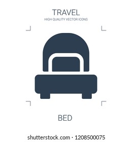 bed icon. high quality filled bed icon on white background. from travel collection flat trendy vector bed symbol. use for web and mobile