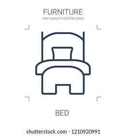 bed icon. high quality line bed icon on white background. from furniture collection flat trendy vector bed symbol. use for web and mobile