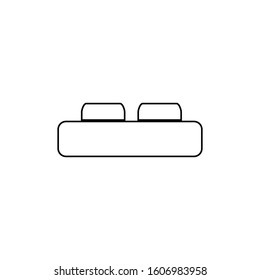 Bed icon. Home and hotel furniture symbol. Logo design element