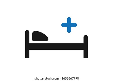 Bed icon, hospital icon, hotel icon vector illustration