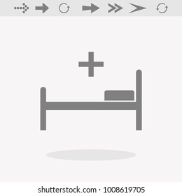 The bed icon. Hotel symbol. Flat Vector illustration