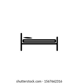 The bed icon. Hotel symbol. Flat Vector illustration