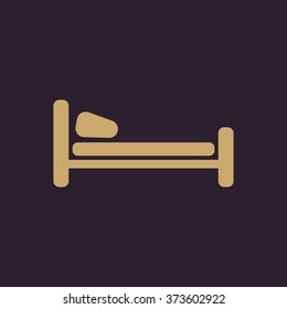 The bed icon. Hotel symbol. Flat Vector illustration