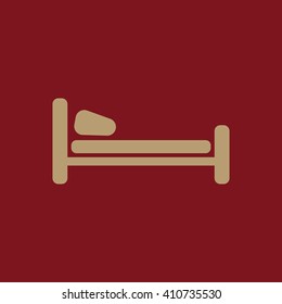 The bed icon. Hotel symbol. Flat Vector illustration